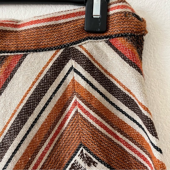 True Vintage 70s Aztec Southwestern Chevron Print A-line Skirt SZ Small - Picture 2 of 15